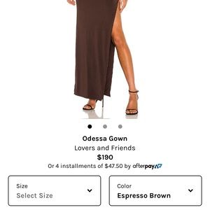LOVERS AND FRIENDS ODESSA GOWN - ESPRESSO BROWN
